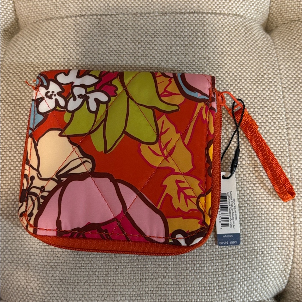 NWT Vera Bradley Midday Garden Small Zip Around Wallet